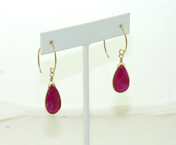 Exquisite Ruby Gemstone Earrings in Gold Finish - Chic Gift for Women