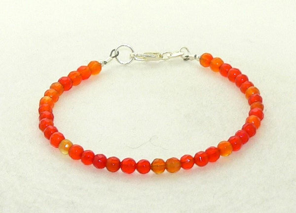 Handmade Carnelian Faceted Gemstone Bracelet for Boho Chic Style