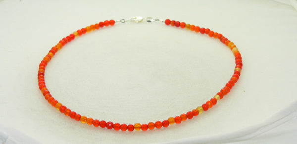 Minimalist Carnelian Choker Necklace with Faceted Gemstone for Everyday Bohemian Style