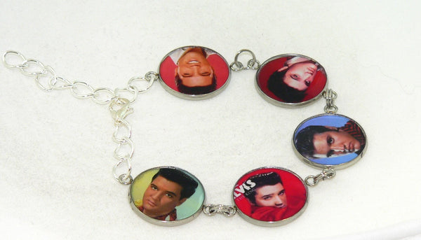 Unique Elvis Presley Charm Bracelet for Music Lovers and Retro Jewelry Fans