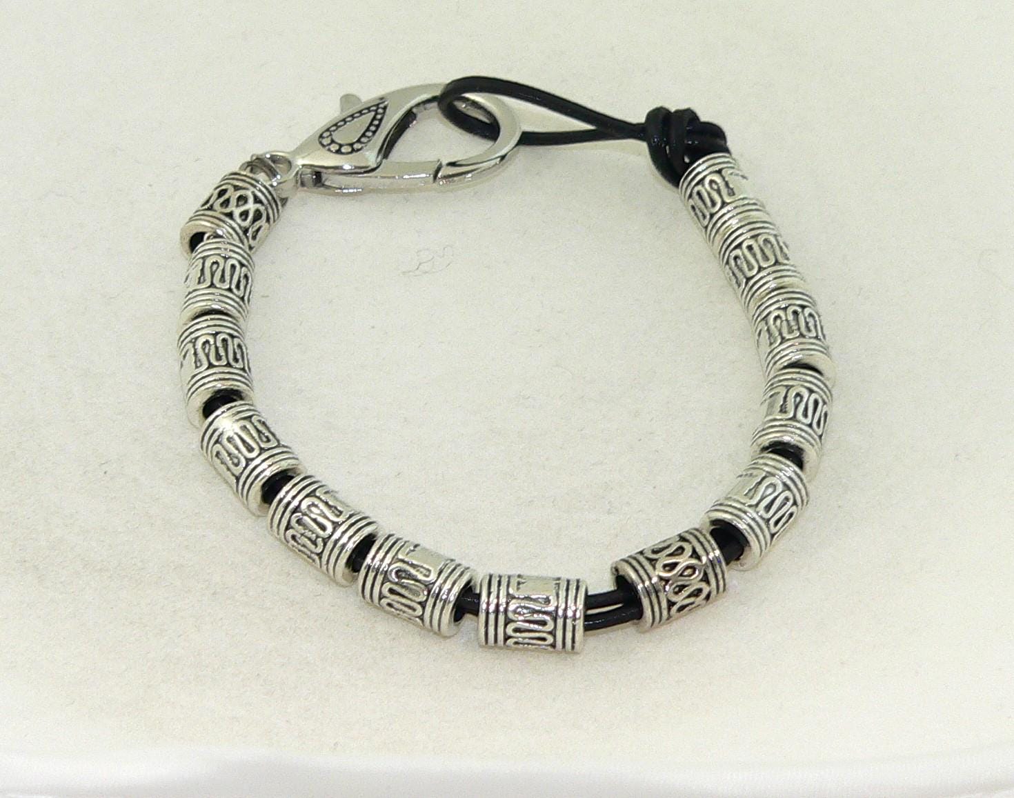 Artisan Handcrafted Boho Silver Bracelet with Thai Beads