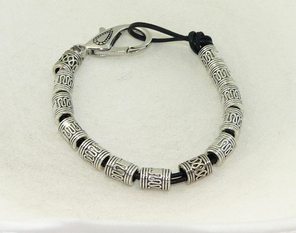 Artisan Handcrafted Boho Silver Bracelet with Thai Beads