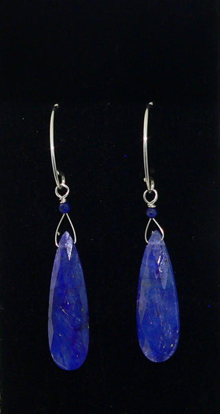 Long Teardrop Sapphire Earrings | Stunning Corundum Jewelry | Elegant Gift for Her | Handmade Gemstone Accessories