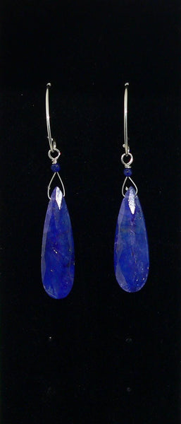 Long Teardrop Sapphire Earrings | Stunning Corundum Jewelry | Elegant Gift for Her | Handmade Gemstone Accessories