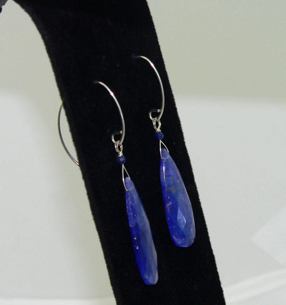 Long Teardrop Sapphire Earrings | Stunning Corundum Jewelry | Elegant Gift for Her | Handmade Gemstone Accessories