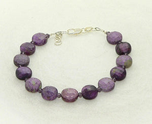 Natural Atlantisite Stichtite Bracelet | Sugalite Bravelet | Healing Crystal Jewelry | Boho Gemstone Accessory for Women