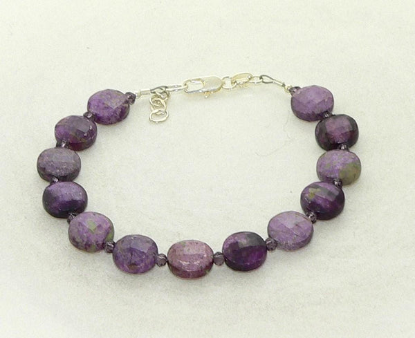 Natural Atlantisite Stichtite Bracelet | Sugalite Bravelet | Healing Crystal Jewelry | Boho Gemstone Accessory for Women