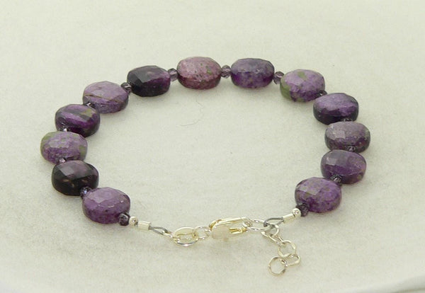 Natural Atlantisite Stichtite Bracelet | Sugalite Bravelet | Healing Crystal Jewelry | Boho Gemstone Accessory for Women