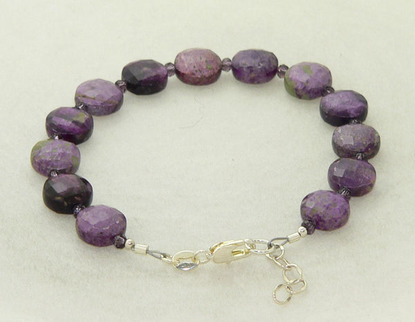 Natural Atlantisite Stichtite Bracelet | Sugalite Bravelet | Healing Crystal Jewelry | Boho Gemstone Accessory for Women