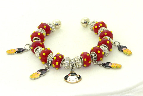 Unique Geisha Charm Bracelet with Japanese Style