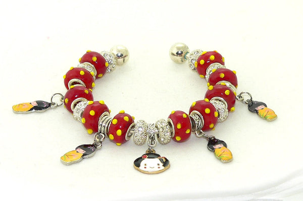 Unique Geisha Charm Bracelet with Japanese Style
