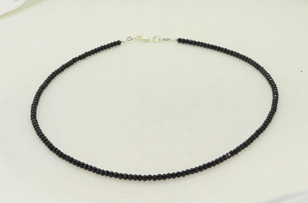 Handcrafted Black Spinel Gemstone Choker Necklace for Boho Minimalist Style