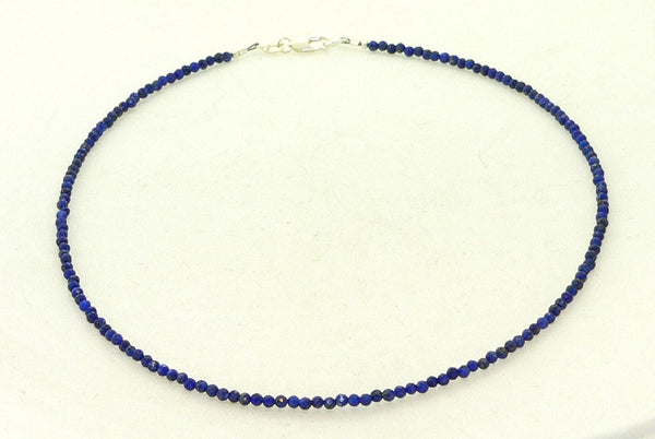 Handcrafted Lapis Lazuli Gemstone Choker Necklace for Boho Minimalist Style