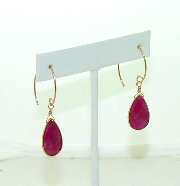 Exquisite Ruby Gemstone Earrings in Gold Finish - Chic Gift for Women