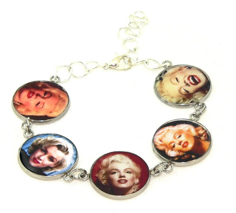 Marilyn Monroe Inspired Artistic Adjustable Statement Bracelet - Unique Handcrafted Hollywood Glamour Accessory