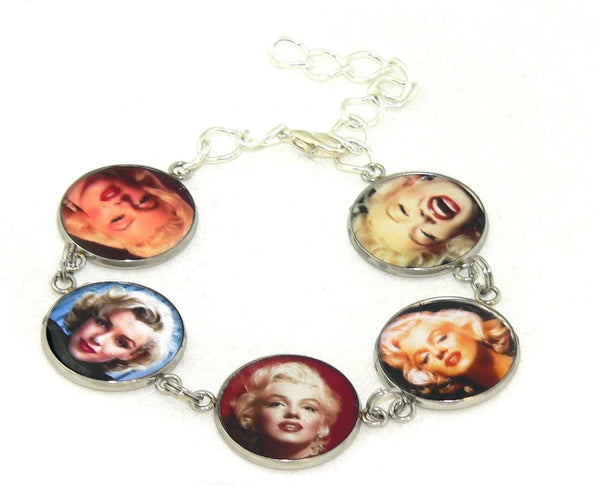 Marilyn Monroe Inspired Artistic Adjustable Statement Bracelet - Unique Handcrafted Hollywood Glamour Accessory