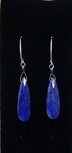 Long Teardrop Sapphire Earrings | Stunning Corundum Jewelry | Elegant Gift for Her | Handmade Gemstone Accessories