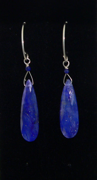 Long Teardrop Sapphire Earrings | Stunning Corundum Jewelry | Elegant Gift for Her | Handmade Gemstone Accessories