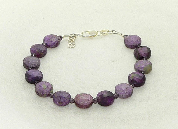 Natural Atlantisite Stichtite Bracelet | Sugalite Bravelet | Healing Crystal Jewelry | Boho Gemstone Accessory for Women