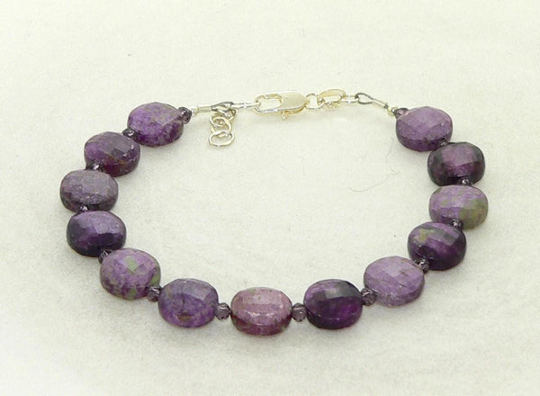 Natural Atlantisite Stichtite Bracelet | Sugalite Bravelet | Healing Crystal Jewelry | Boho Gemstone Accessory for Women