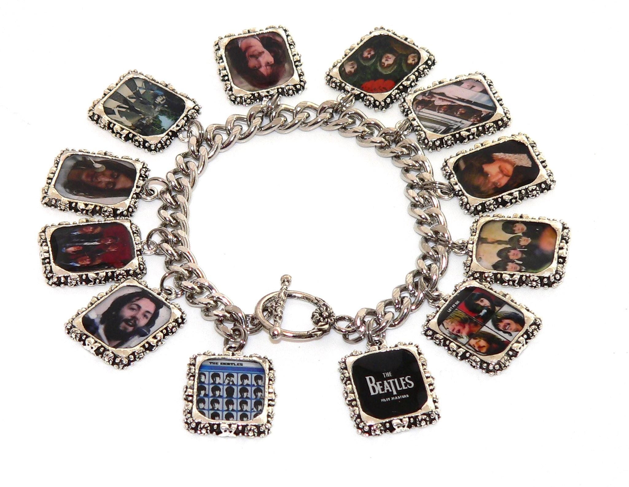 The Beatles Bracelet | Vintage Altered Art Jewelry & Gifts for Music Lovers, Fab Four Album Accessory The Beatles Altered Art Bracelet