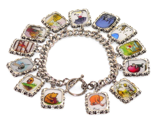 Classic Winnie The Pooh Bracelet Storybook Charm Jewelry Fashion Accessory Gift for Her Disney Winnie Pooh Bear Bracelet