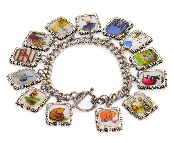 Classic Winnie The Pooh Bracelet Storybook Charm Jewelry Fashion Accessory Gift for Her Disney Winnie Pooh Bear Bracelet