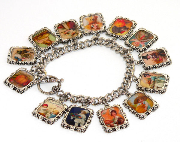 Thanksgiving Bracelet Thanksgiving Altered Art Bracelet Autumn Bracelet Vintage Altered Thanksgiving Bracelet Unique Thanksgiving Jewelry