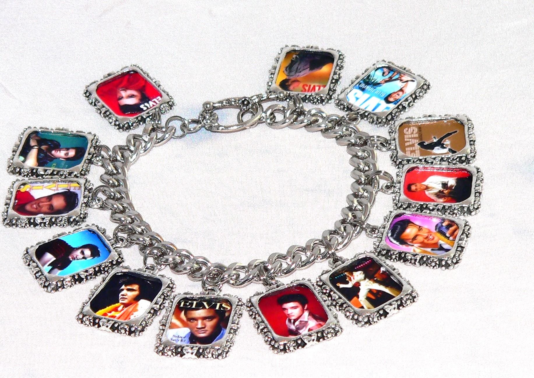Unique Elvis Presley Charm Bracelet for Music Lovers and Retro Jewelry Fans