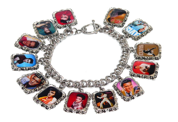 Unique Elvis Presley Charm Bracelet for Music Lovers and Retro Jewelry Fans