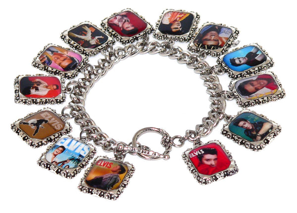 Unique Elvis Presley Charm Bracelet for Music Lovers and Retro Jewelry Fans