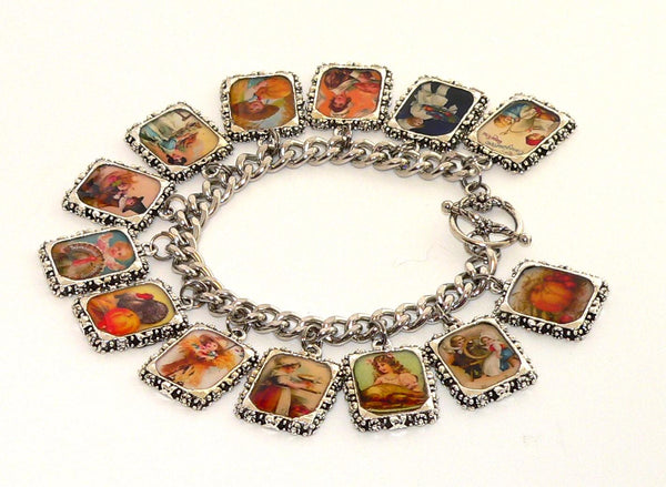 Thanksgiving Bracelet Thanksgiving Altered Art Bracelet Autumn Bracelet Vintage Altered Thanksgiving Bracelet Unique Thanksgiving Jewelry