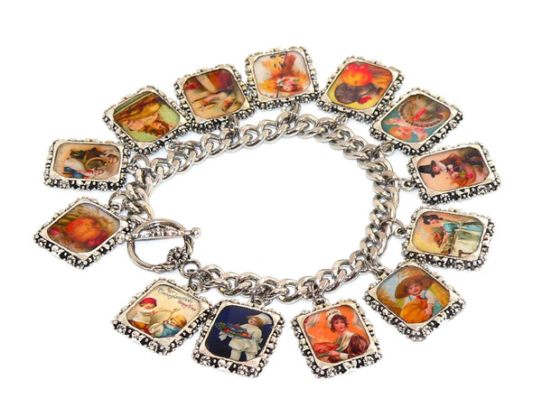 Thanksgiving Bracelet Thanksgiving Altered Art Bracelet Autumn Bracelet Vintage Altered Thanksgiving Bracelet Unique Thanksgiving Jewelry