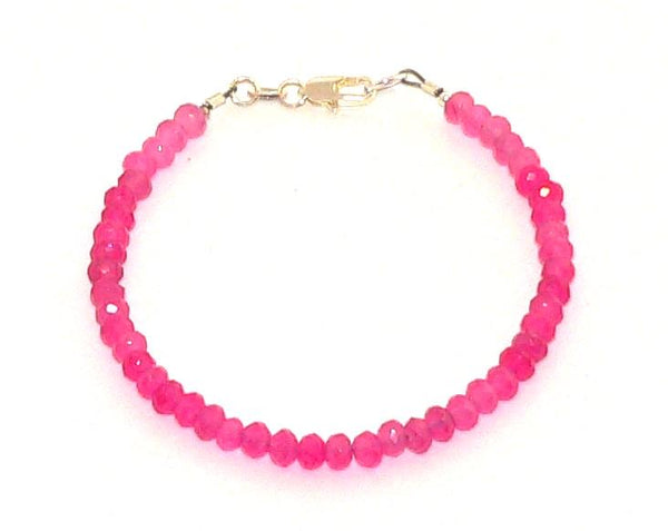 Delicate Pink Gemstone Bracelet: Handmade Birthstone Jewelry for Women, Elegant Easter Gift Accessory