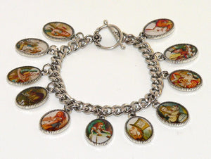 Enchanting Alice in Wonderland Charm Bracelet: Whimsical Jewelry Gift for Fans & Tea Party Enthusiasts