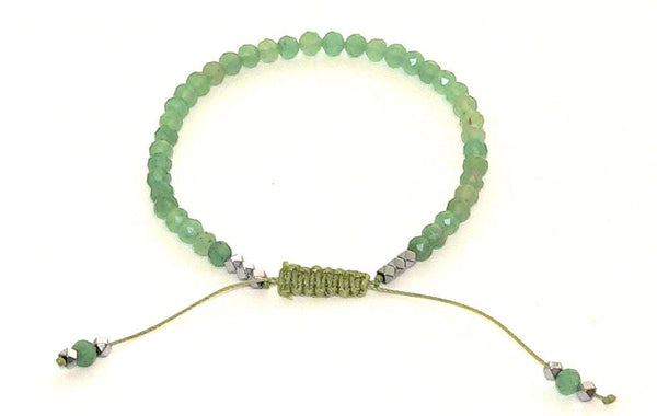 Aventurine Adjustable Bracelet | Handcrafted Macrame Jewelry | Green Stone Charm | Unique Gift for Her | Bohemian Style Accessory