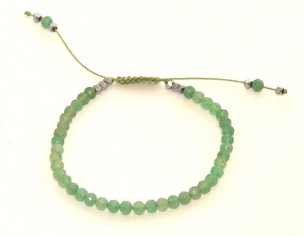 Aventurine Adjustable Bracelet | Handcrafted Macrame Jewelry | Green Stone Charm | Unique Gift for Her | Bohemian Style Accessory