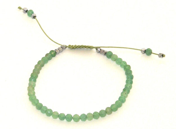 Aventurine Adjustable Bracelet | Handcrafted Macrame Jewelry | Green Stone Charm | Unique Gift for Her | Bohemian Style Accessory