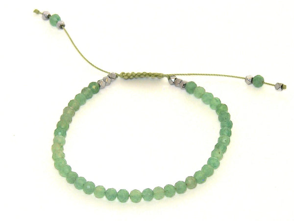 Aventurine Adjustable Bracelet | Handcrafted Macrame Jewelry | Green Stone Charm | Unique Gift for Her | Bohemian Style Accessory