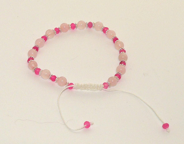 Rose Quartz Adjustable Bracelet | Handcrafted Macrame Jewelry | Green Stone Charm | Unique Gift for Her | Bohemian Style Accessory