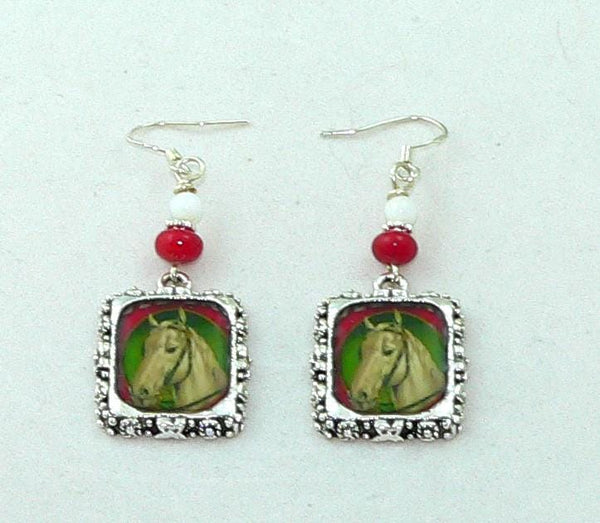 Horse Earrings Prize Winning Horses Vintage Altered Art Horse Earrings Horse Gifts For Her