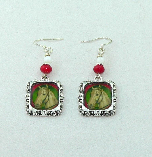 Horse Earrings Prize Winning Horses Vintage Altered Art Horse Earrings Horse Gifts For Her
