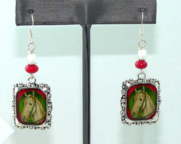 Horse Earrings Prize Winning Horses Vintage Altered Art Horse Earrings Horse Gifts For Her