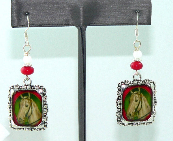 Horse Earrings Prize Winning Horses Vintage Altered Art Horse Earrings Horse Gifts For Her