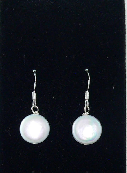 Coin Pearl Earrings Lustrous Genuine Freshwater Coin Pearl Earrings