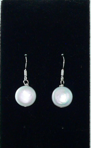 Coin Pearl Earrings Lustrous Genuine Freshwater Coin Pearl Earrings