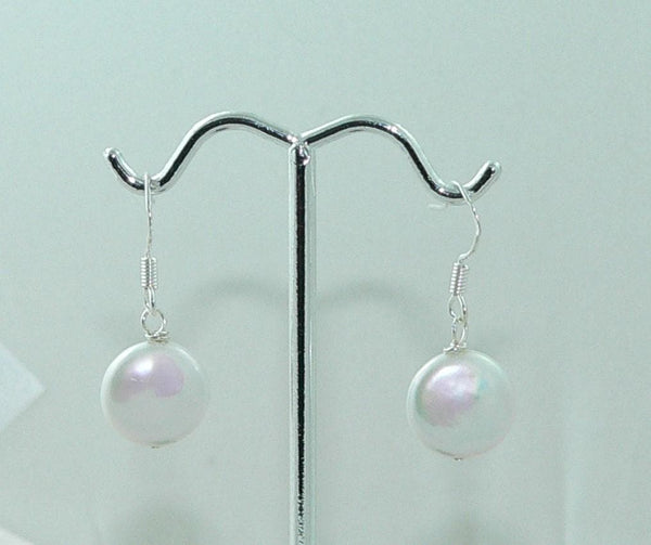 Coin Pearl Earrings Lustrous Genuine Freshwater Coin Pearl Earrings