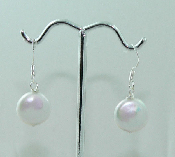 Coin Pearl Earrings Lustrous Genuine Freshwater Coin Pearl Earrings