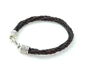 Handcrafted Genuine Leather Bracelet Silver Beaded Design for Men | Stylish Leather Jewelry Accessory Unisex Leather Bracelet