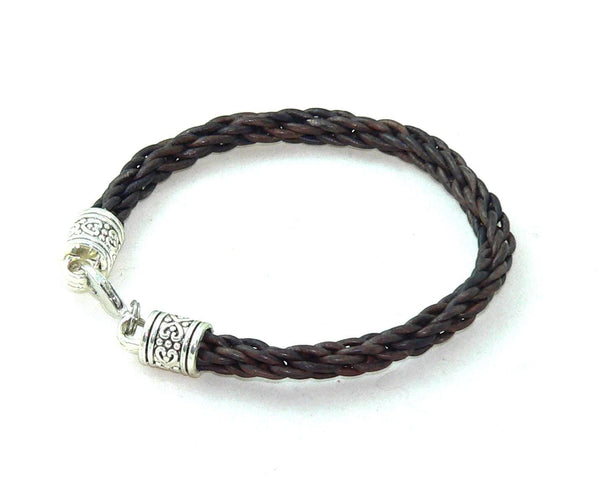 Handcrafted Genuine Leather Bracelet Silver Beaded Design for Men | Stylish Leather Jewelry Accessory Unisex Leather Bracelet